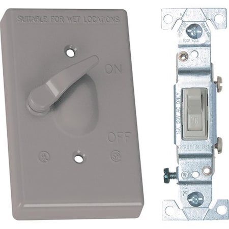 Gizmo 14216 Weatherproof Toggle Switch Cover  Gray GI713703